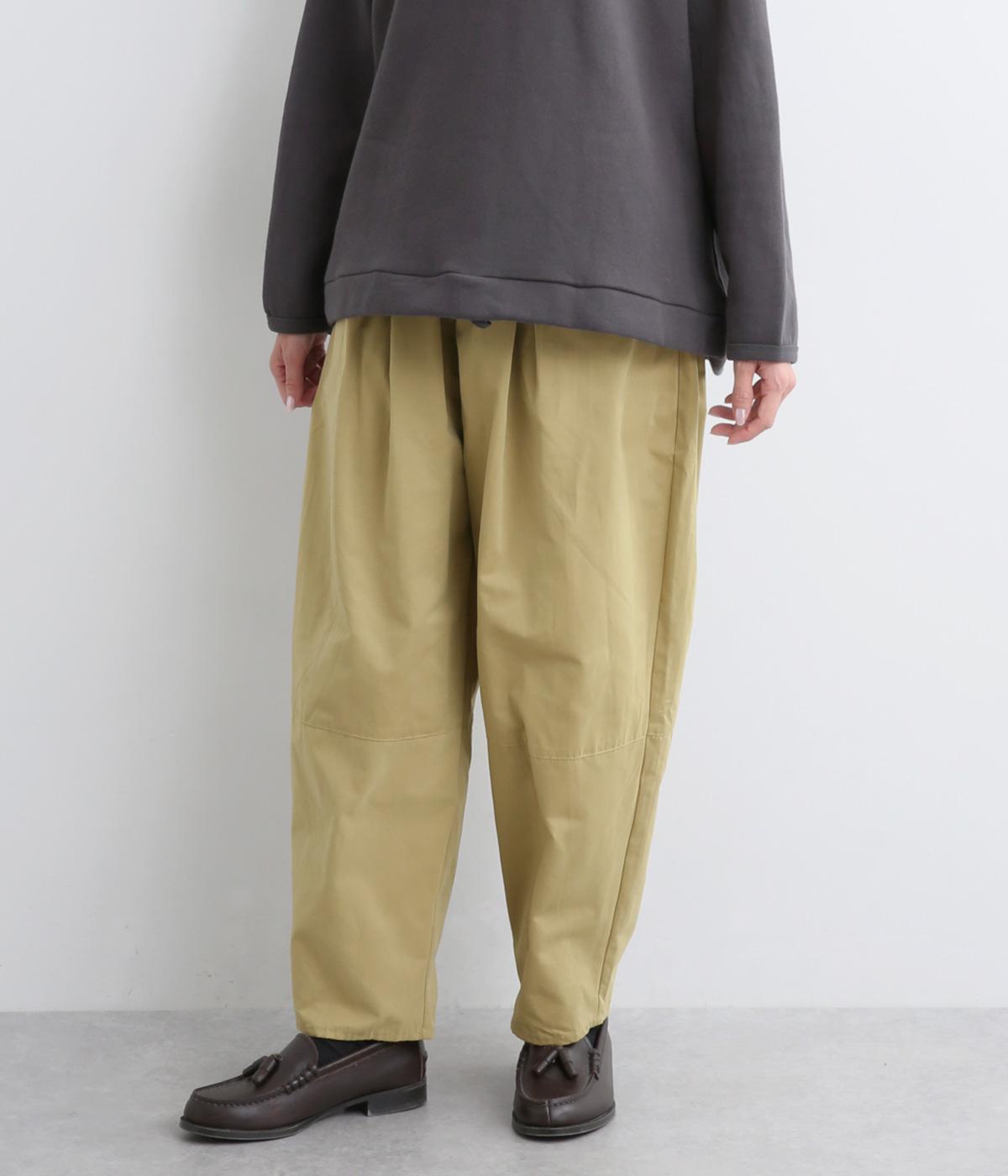 【tukuroi by SUN VALLEY】コットンナイロングログランピーチ起毛コクーンパンツ(ベージュ-F)