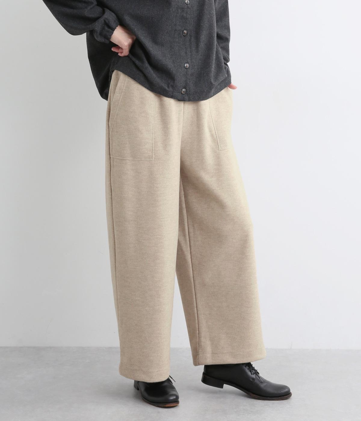 【tukuroi by SUN VALLEY】ハニカム起毛カットソーワイドパンツ(オートミール-F)