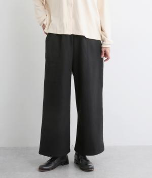 【tukuroi by SUN VALLEY】ハニカム起毛カットソーワイドパンツ(クロ-F)