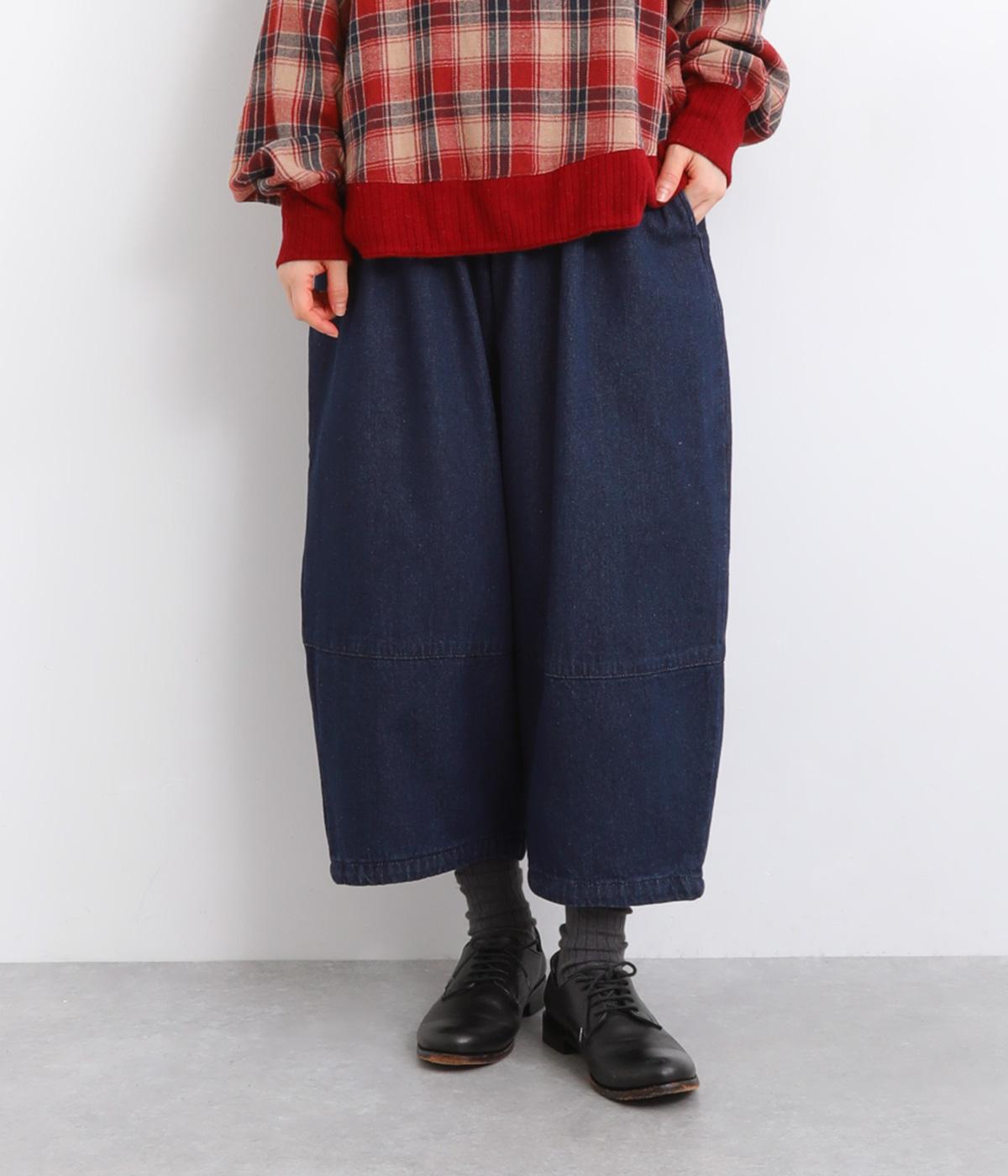 コットンデニムワイドコクーンパンツ(ネイビー-F)