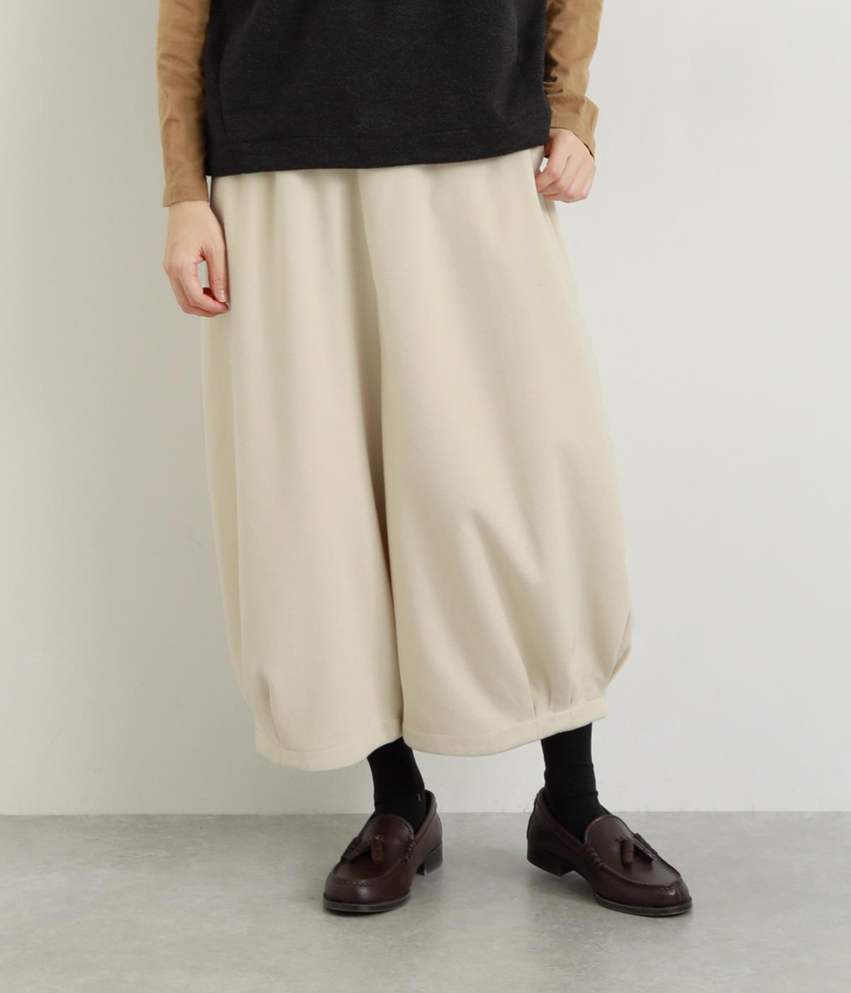 ウール混TRダブルフェイスパンツ(無地アイボリー-F)