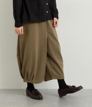 ウール混TRダブルフェイスパンツ(無地カーキベージュ-F)