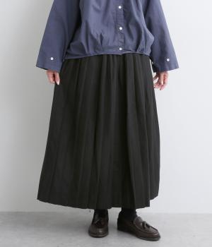 ウールライクプリーツスカート(クロ-F)