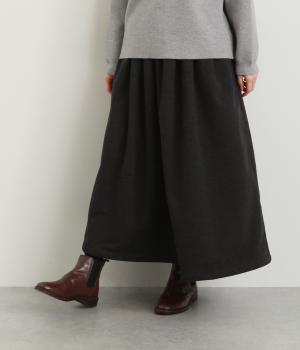 ウール混TRダブルフェイススカート(ダンガリーチャコール-F)