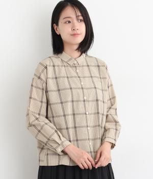 サッカーチェック　チビポケシャツ(ベージュ-F)