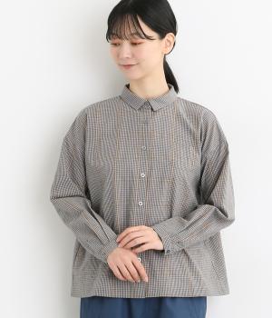 サッカーチェック　チビポケシャツ(ブルー-F)