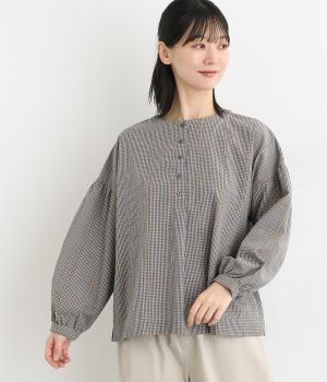 サッカーチェック　2way　ワイドプルオーバー(ブルー-F)