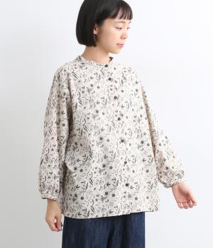 コットンリネン平織　2wayドルマンワイドブラウス(キナリ-F)