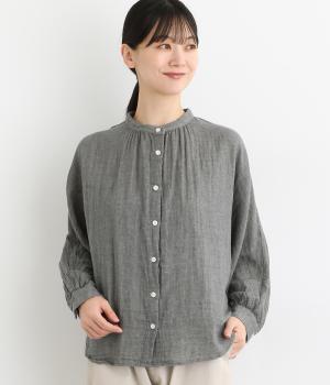 コットンTOP糸ダブルガーゼ　ドルマンワイドブラウス