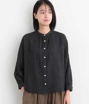 コットンTOP糸ダブルガーゼ　ドルマンワイドブラウス(ネイビー-F)