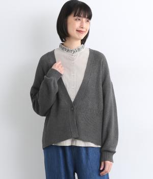 アクリルコットン模様編み　ニットカーディガン