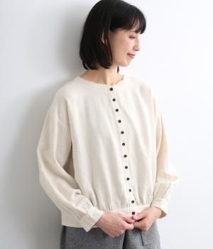 【tukuroi by SUN VALLEY】コットンジャカード日本製品染　2wayブラウス(アンティークホワイト-F)