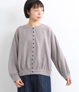 【tukuroi by SUN VALLEY】コットンジャカード日本製品染　2wayブラウス(パープルグレー-F)