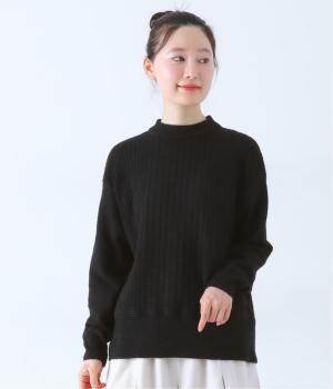 【tukuroi by SUN VALLEY】ウール混ミドルゲージ　ニットプルオーバー(クロ-F)