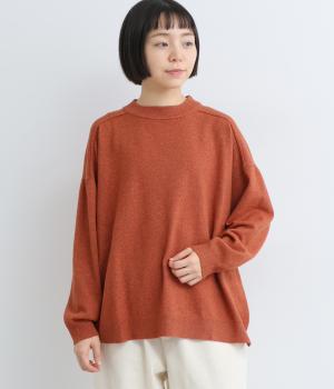 リサイクルポリエステルナイロン天竺ニットプルオーバー(スカーレット-F)