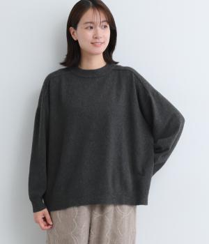 リサイクルポリエステルナイロン天竺ニットプルオーバー(チャコール-F)