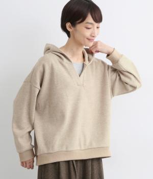 【tukuroi by SUN VALLEY】ハニカム起毛カットソーパーカー(オートミール-F)