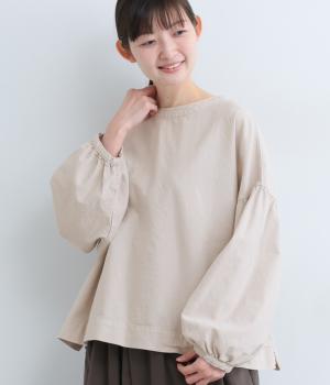 オックス日本製品染前後2way長袖ブラウス(エクリュ-F)