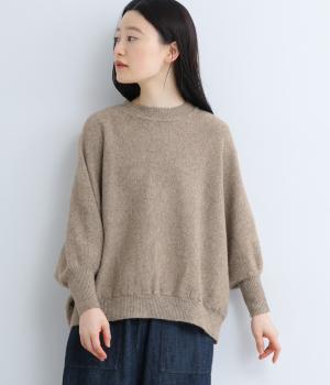 五者混天竺編みドルマン9分袖ニット
