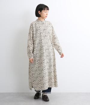 コットンリネン平織　ワンピース(キナリ-F)