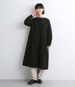 【tukuroi by SUN VALLEY】コットンジャカード日本製品染　2wayワンピース(クロ-F)