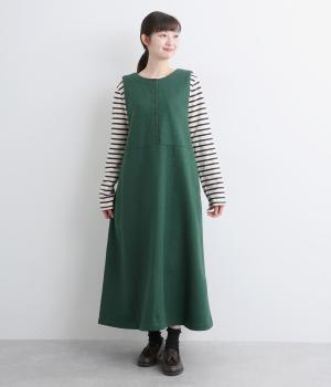 ウールライク2wayジャンパースカート(グリーン-F)