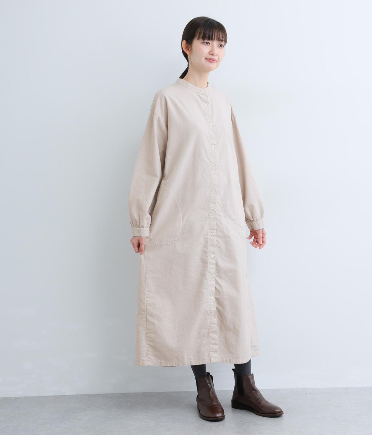 オックス日本製品染長袖ワンピース(エクリュ-F)