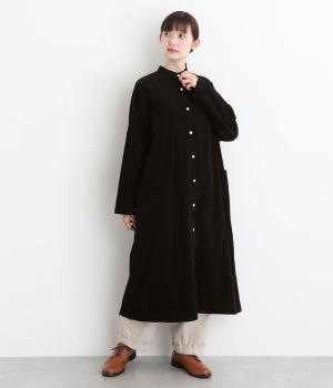 コーデュロイ長袖ワンピース(クロ-F)