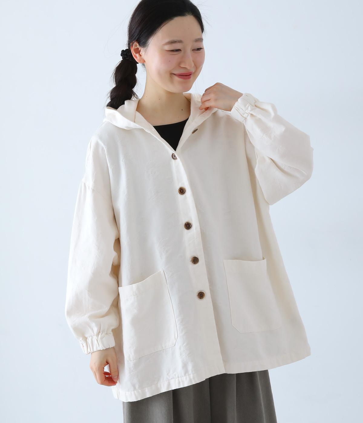 【tukuroi by SUN VALLEY】40×10コットンジャカード日本製品染コート(ミルク-F)