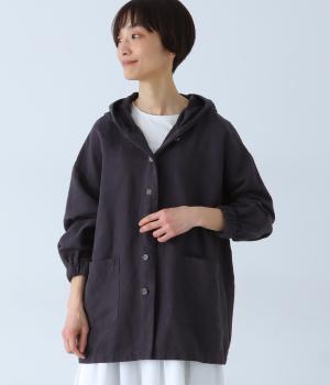 【tukuroi by SUN VALLEY】40×10コットンジャカード日本製品染コート(チャコール-F)