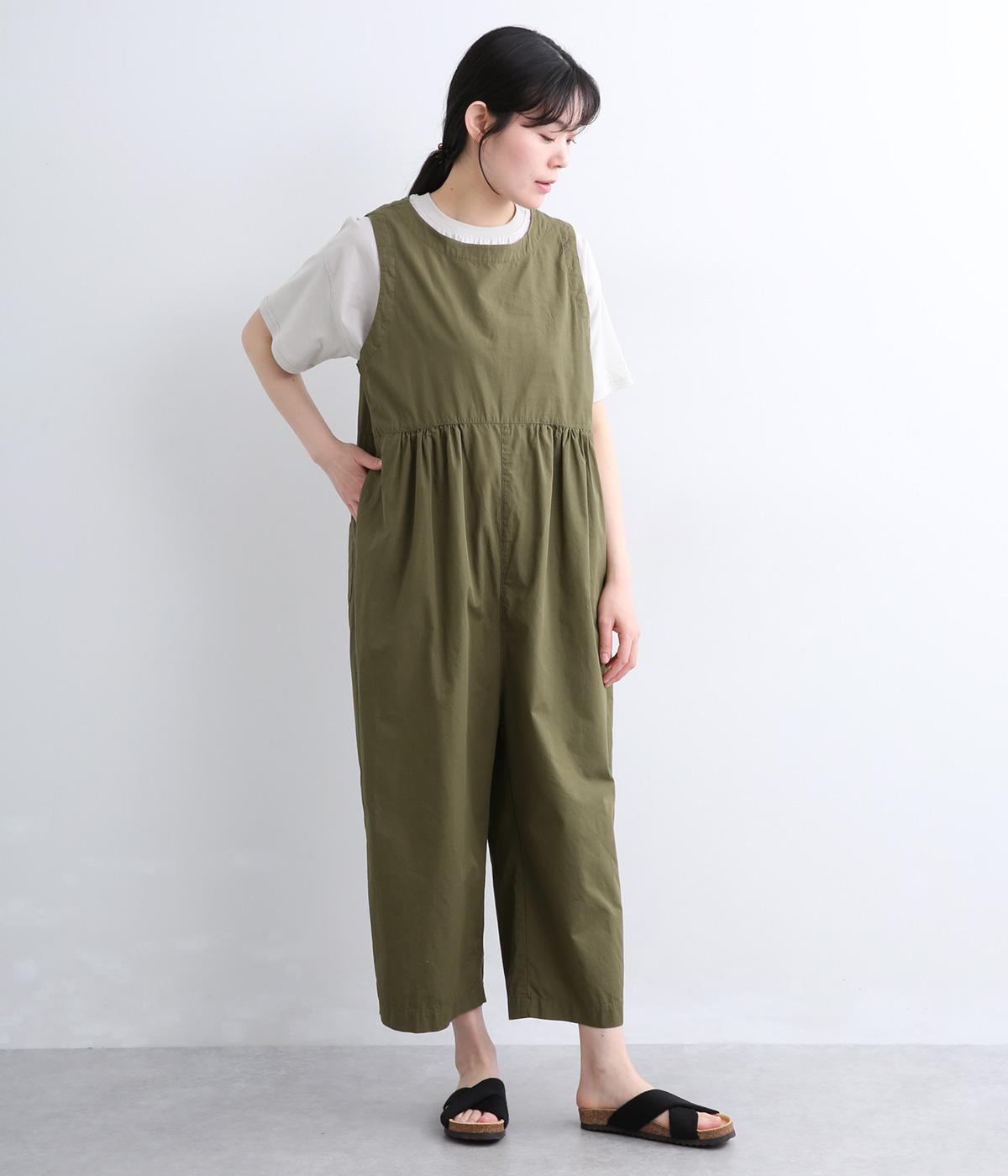 コットンライトウェザー　サロペット(カーキ-F)
