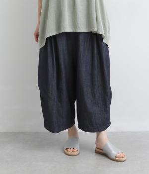 コットンデニムコクーンパンツ(ネイビー-M)