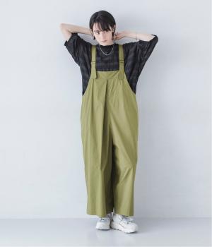 コットン平織ストレッチサロペット