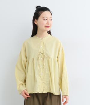 60コットンローン日本製品染シャツ(クリームピスタチオ-F)