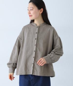 【tukuroi by SUN VALLEY】40×10コットンジャカード日本製品染シャツ(グレー-F)