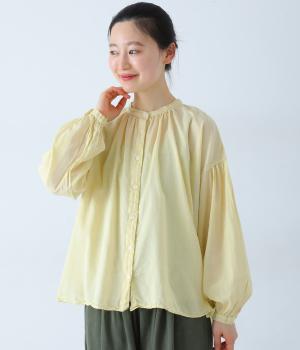 40ボイル日本製品染シャツ(レモンイエロー-F)