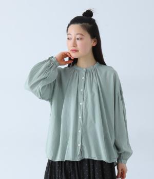 40ボイル日本製品染シャツ(グレイッシュミント-F)