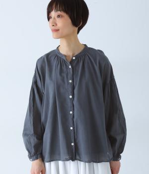 40ボイル日本製品染シャツ(チャコール-F)