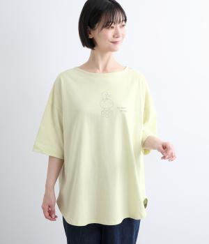 コットン空紡糸天竺　アヒルプリントラウンドTシャツ