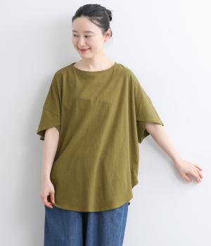 コットンリネン天竺　ラウンドスリットプルオーバー