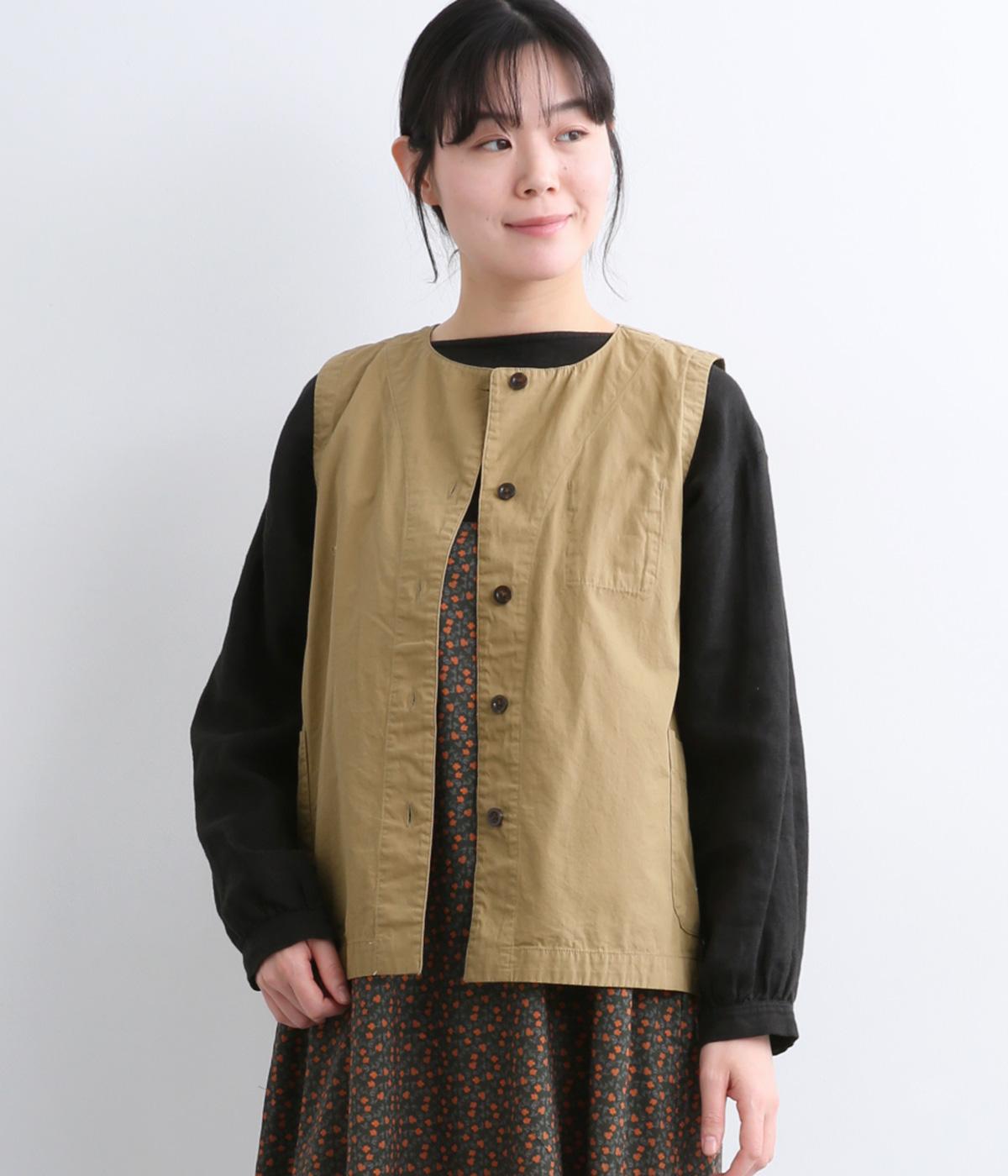 コットンライトウェザー　ベスト(ベージュ-F)