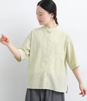 ＴＣソフトサッカーストライプ　5分袖バンドカラーシャツ