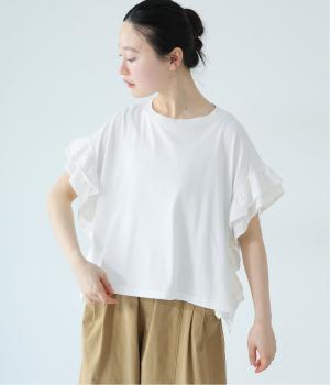 【5月上旬発売予定】【tukuroi by SUN VALLEY】コットンシルケット天竺　サイドフリルプルオーバー(オフシロ-F)