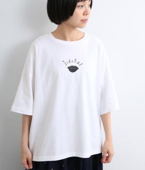 コットン天竺餃子プリントTシャツ