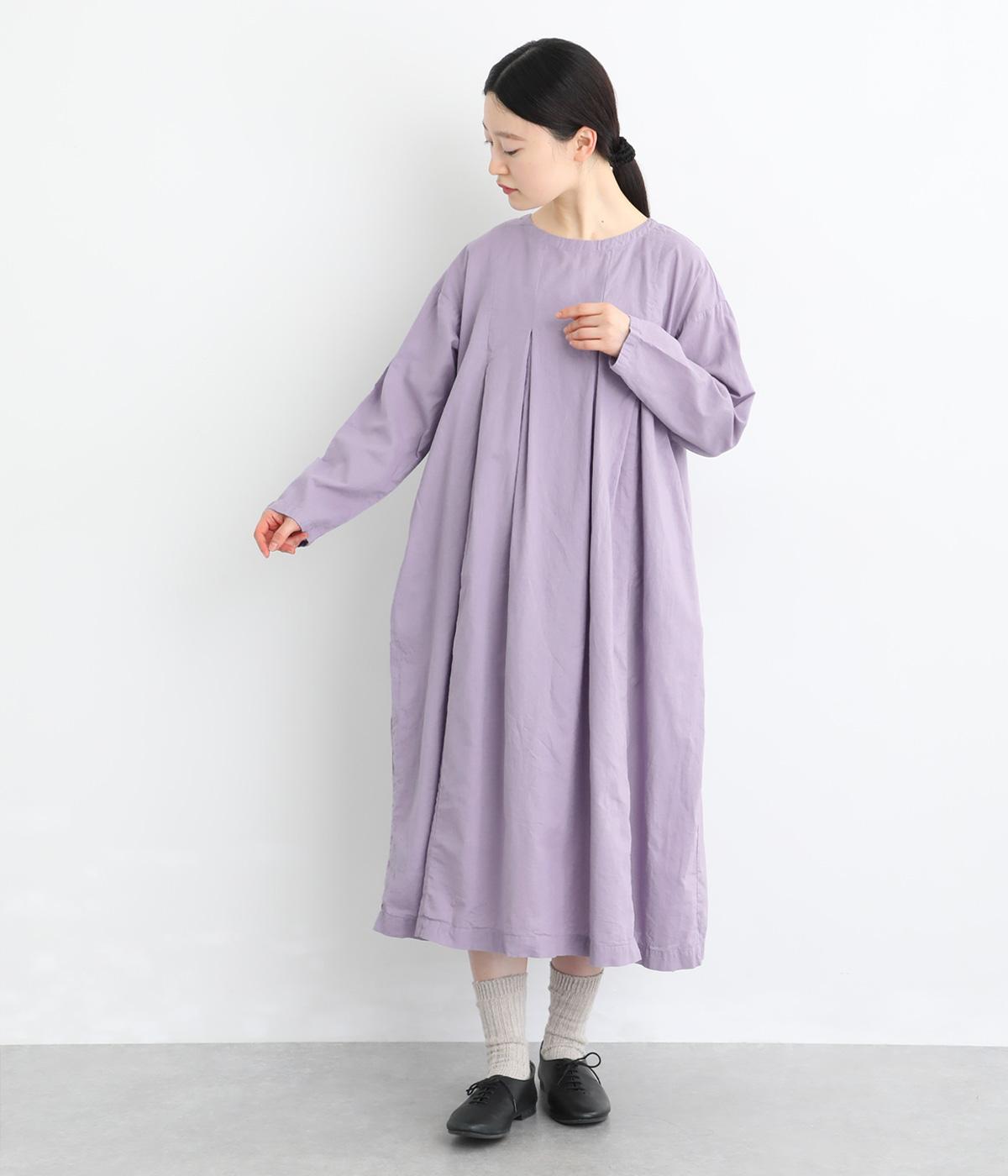 【tukuroi by SUN VALLEY】30コットンリネン平織日本製品染ワンピース(スミレ-F)