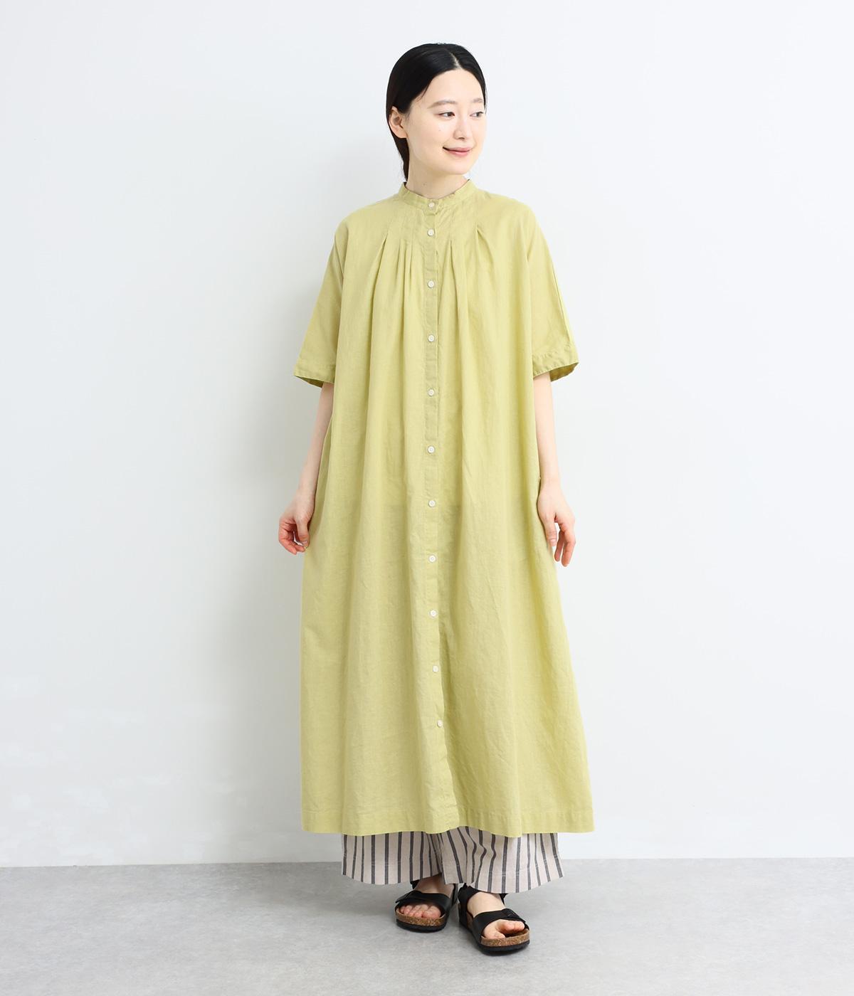 コットン tukuroi by SUN VALLEY】コットンリネン平織 日本製品染 タックフレア