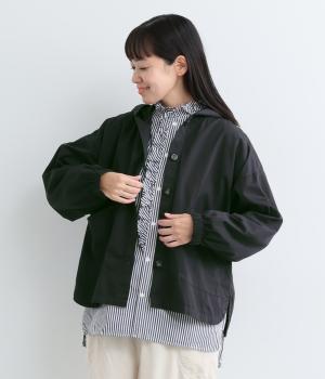 コットンツイル日本製品染フーディ（チャコール・M）
