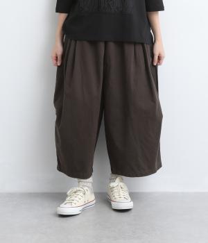 コットンドビークロス　クロップドパンツ(チャコールブラウン-M)