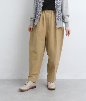コットンドビークロス　テーパードパンツ(ベージュ-M)