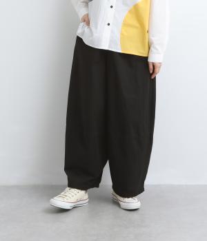 コットンドビークロス　ワイドパンツ(クロ-M)